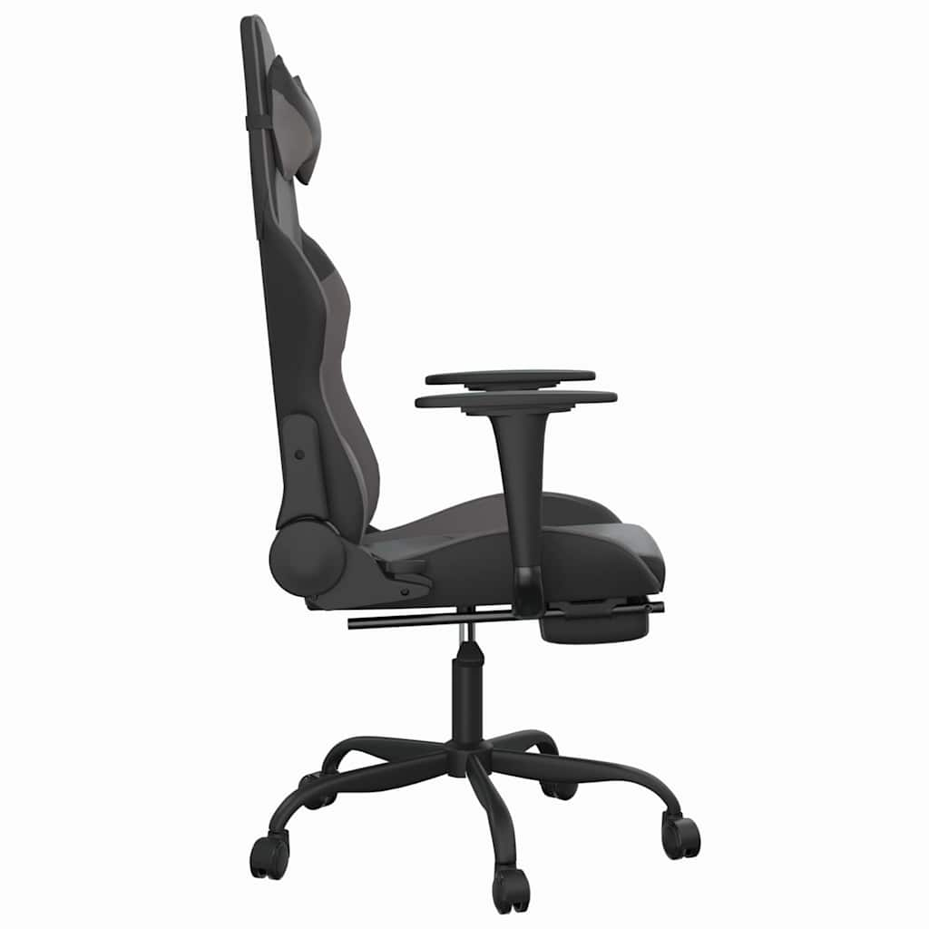 Sedia da Gaming Massaggio Poggiapiedi Nero e Grigio Similpelle 345415