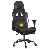 Sedia da Gaming Massaggio Poggiapiedi Nero e Grigio Similpelle 345415