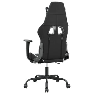 Sedia Gaming Massaggiante Poggiapiedi Nero e Bianco Similpelle 345416