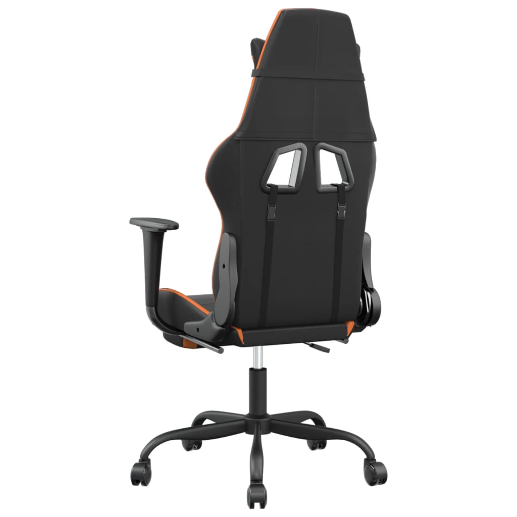 Sedia Gaming Massaggio Poggiapiedi Nero e Arancione Similpelle 345417