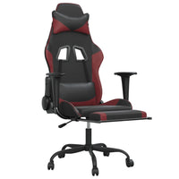 Sedia Gaming Massaggio Poggiapiedi Nero e Rosso Vino Similpelle cod mxl 61557