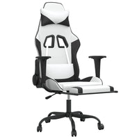 Sedia da Gaming Massaggio Poggiapiedi Bianco e Nero Similpelle cod mxl 58628