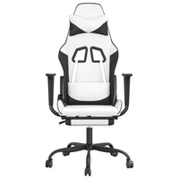 Sedia da Gaming Massaggio Poggiapiedi Bianco e Nero Similpelle 345421