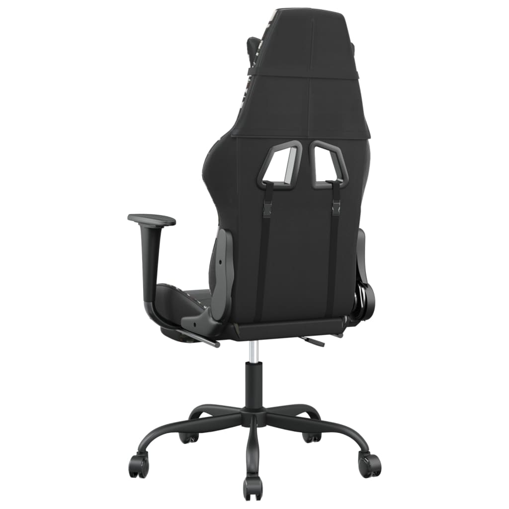 Sedia Gaming Massaggio Poggiapiedi Nero e Mimetico Similpelle 345422