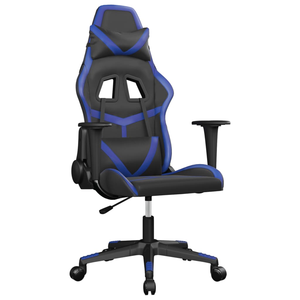 Sedia da Gaming Massaggiante Nero e Blu in Similpelle 345423