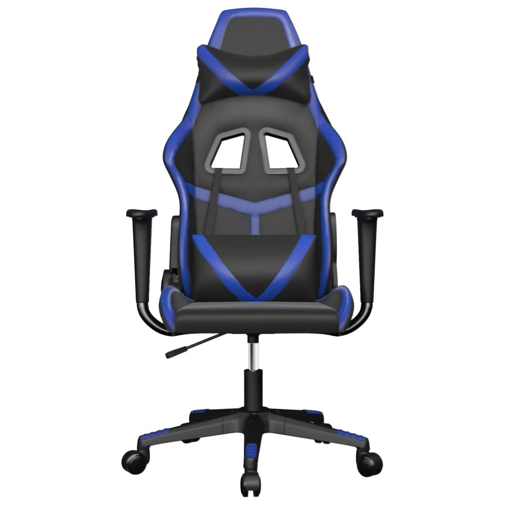 Sedia da Gaming Massaggiante Nero e Blu in Similpelle 345423