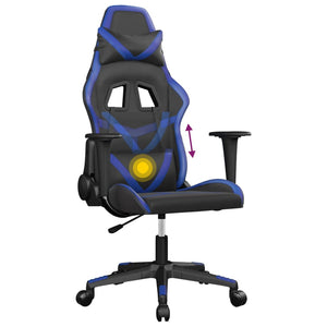 Sedia da Gaming Massaggiante Nero e Blu in Similpelle 345423