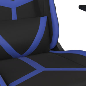 Sedia da Gaming Massaggiante Nero e Blu in Similpelle 345423