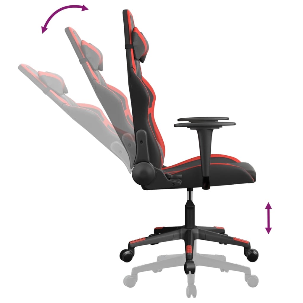 Sedia da Gaming Massaggiante Rosso e Nero in Similpelle 345424