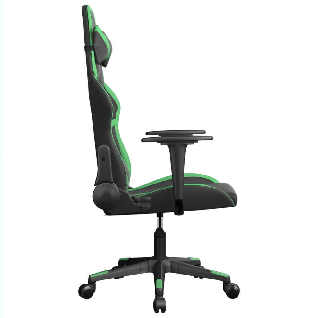 Sedia da Gaming Massaggiante Nero e Verde in Similpelle 345426