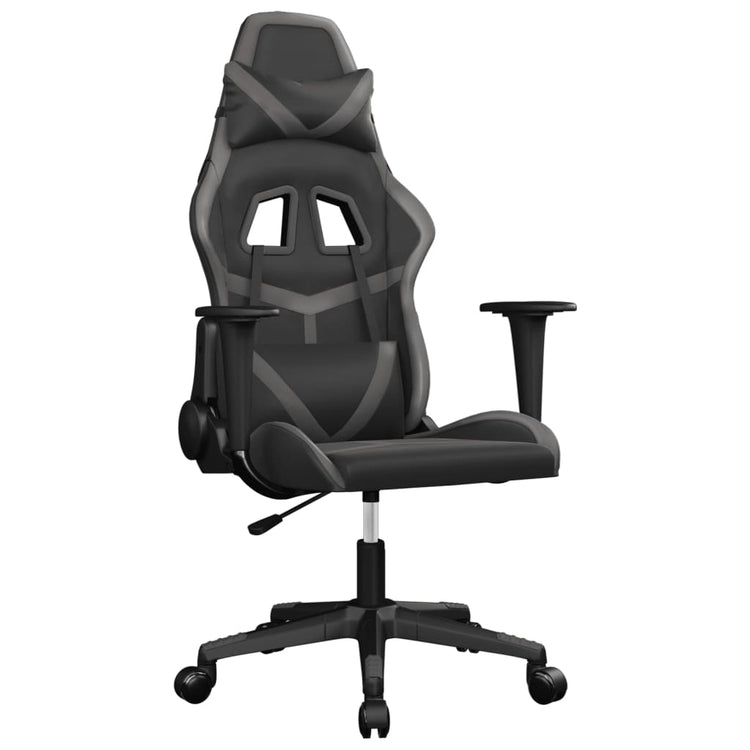 Sedia da Gaming Massaggiante Nero e Grigio in Similpelle 345427