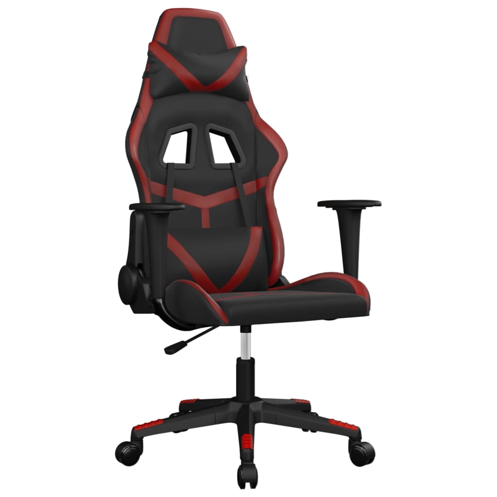 Sedia Gaming Massaggio Nero e Rosso Vino in Similpelle 345430