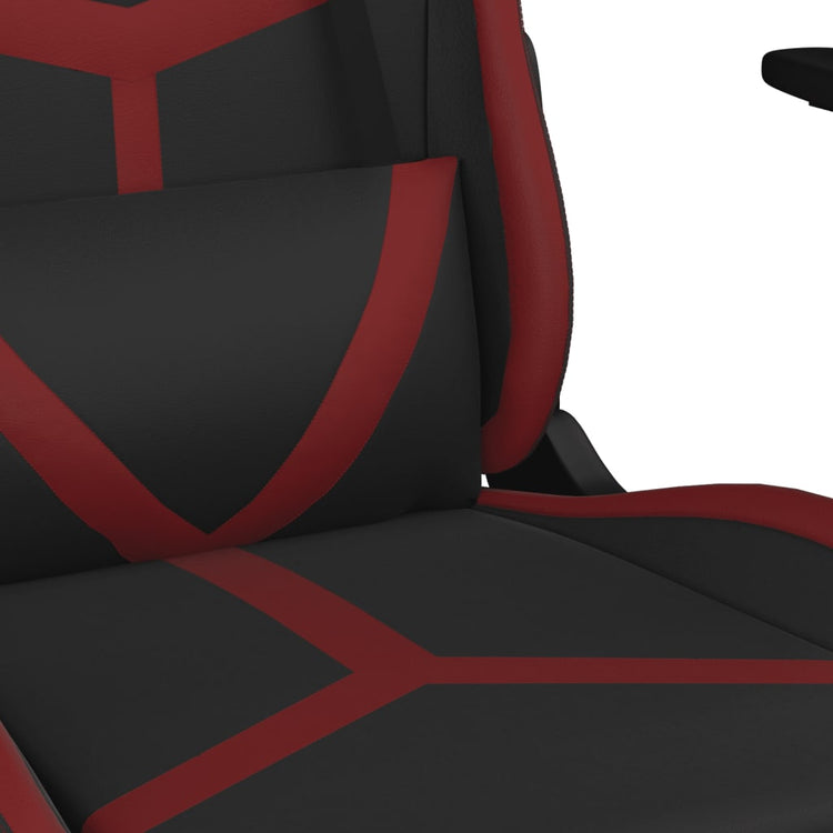 Sedia Gaming Massaggio Nero e Rosso Vino in Similpelle 345430