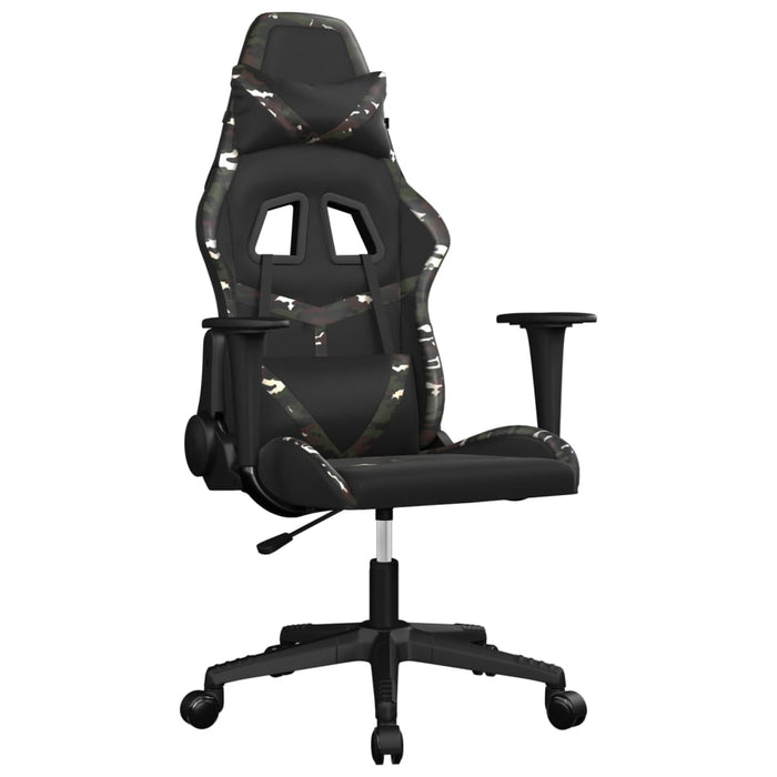 Sedia da Gaming Massaggiante Nero e Mimetico in Similpelle 345433