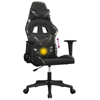 Sedia da Gaming Massaggiante Nero e Mimetico in Similpelle 345433