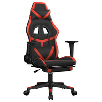 Sedia da Gaming Massaggio Poggiapiedi Nero e Rosso Similpelle cod mxl 71863