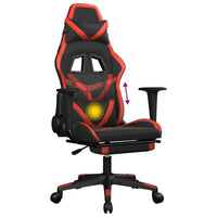 Sedia da Gaming Massaggio Poggiapiedi Nero e Rosso Similpelle cod mxl 71863