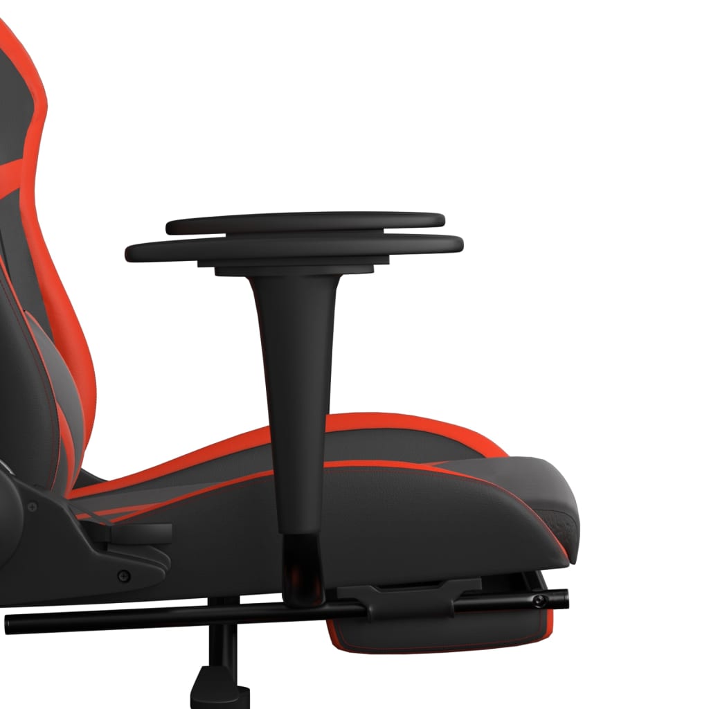 Sedia da Gaming Massaggio Poggiapiedi Nero e Rosso Similpelle cod mxl 71863