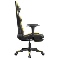 Sedia da Gaming Massaggiante Poggiapiedi Nero e Oro Similpelle cod mxl 75299