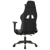 Sedia da Gaming Massaggiante Poggiapiedi Nero e Oro Similpelle cod mxl 75299