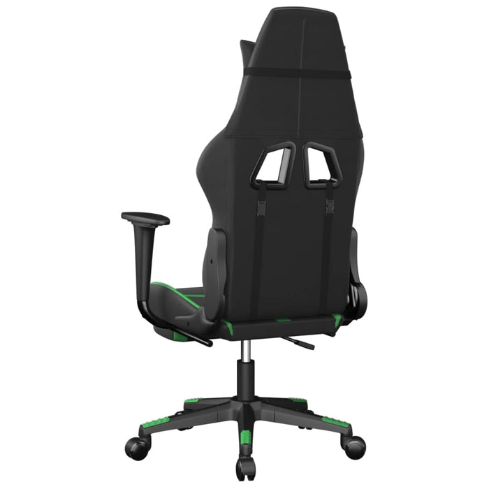 Sedia da Gaming Massaggio Poggiapiedi Nero e Verde Similpelle 345437