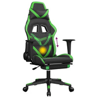 Sedia da Gaming Massaggio Poggiapiedi Nero e Verde Similpelle 345437