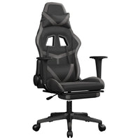 Sedia da Gaming Massaggio Poggiapiedi Nero e Grigio Similpelle cod mxl 58629