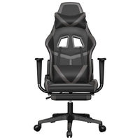 Sedia da Gaming Massaggio Poggiapiedi Nero e Grigio Similpelle 345438