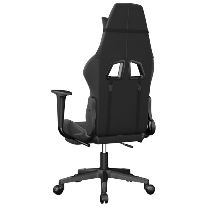 Sedia da Gaming Massaggio Poggiapiedi Nero e Grigio Similpelle cod mxl 58629