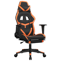 Sedia Gaming Massaggio Poggiapiedi Nero e Arancione Similpelle 345440