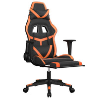 Sedia Gaming Massaggio Poggiapiedi Nero e Arancione Similpelle 345440