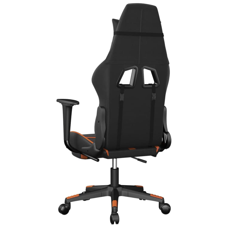 Sedia Gaming Massaggio Poggiapiedi Nero e Arancione Similpelle 345440