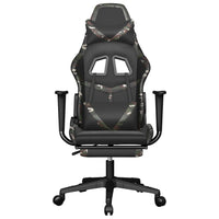 Sedia Gaming Massaggio Poggiapiedi Nero e Mimetico Similpelle cod mxl 71861