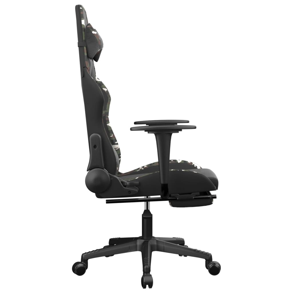 Sedia Gaming Massaggio Poggiapiedi Nero e Mimetico Similpelle cod mxl 71861