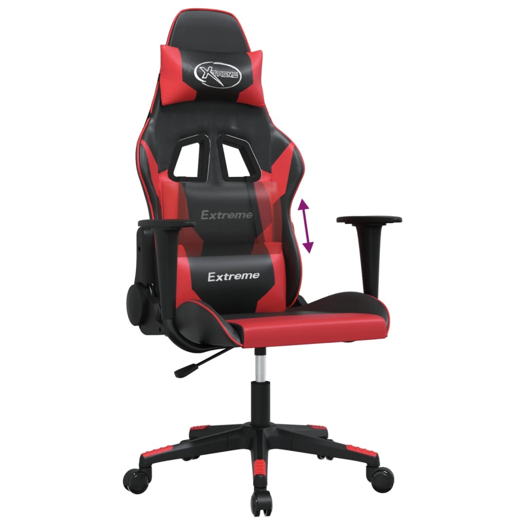 Sedia da Gaming Massaggiante Rosso e Nero in Similpelle 345446