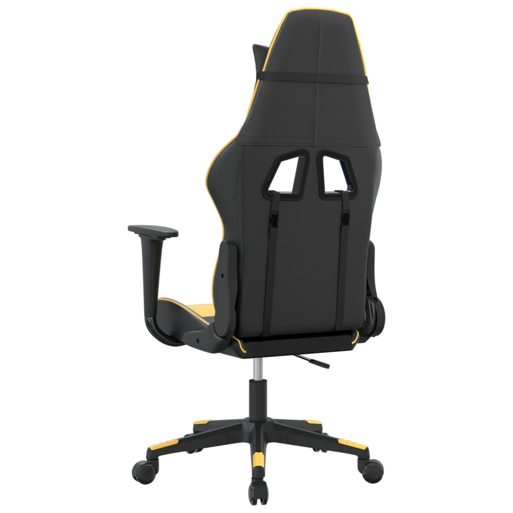 Sedia da Gaming Massaggiante Nero e Oro in Similpelle 345447