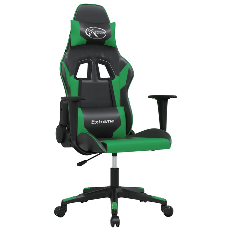 Sedia da Gaming Massaggiante Nero e Verde in Similpelle 345448