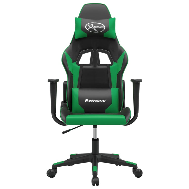 Sedia da Gaming Massaggiante Nero e Verde in Similpelle 345448