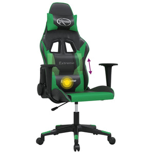 Sedia da Gaming Massaggiante Nero e Verde in Similpelle 345448