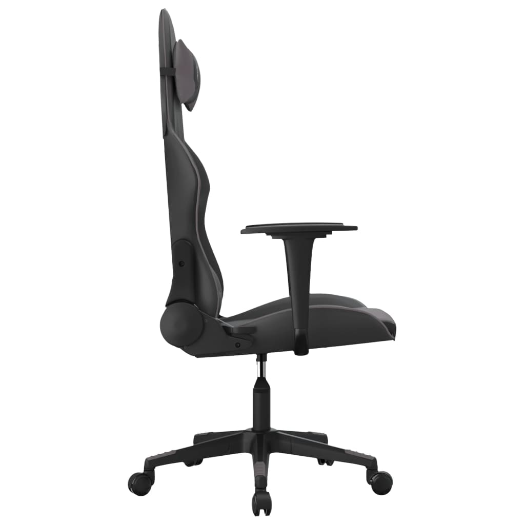 Sedia da Gaming Massaggiante Nero e Grigio in Similpelle 345449