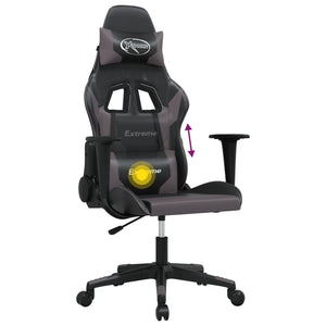 Sedia da Gaming Massaggiante Nero e Grigio in Similpelle 345449