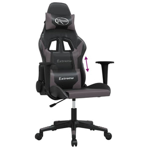 Sedia da Gaming Massaggiante Nero e Grigio in Similpelle 345449