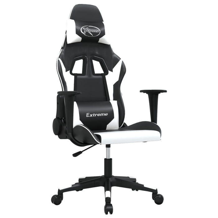 Sedia da Gaming Massaggiante Nera e Bianca in Similpelle 345450