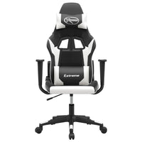 Sedia da Gaming Massaggiante Nera e Bianca in Similpelle 345450