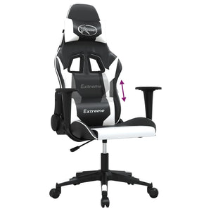 Sedia da Gaming Massaggiante Nera e Bianca in Similpelle 345450