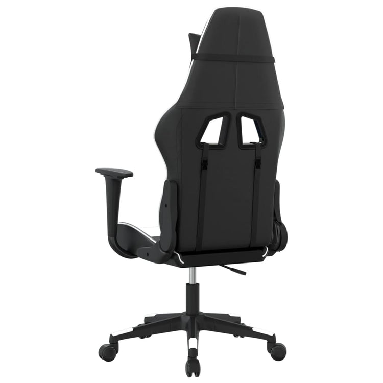 Sedia da Gaming Massaggiante Nera e Bianca in Similpelle 345450