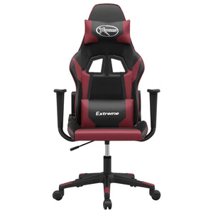 Sedia Gaming Massaggio Nero e Rosso Vino in Similpelle 345452