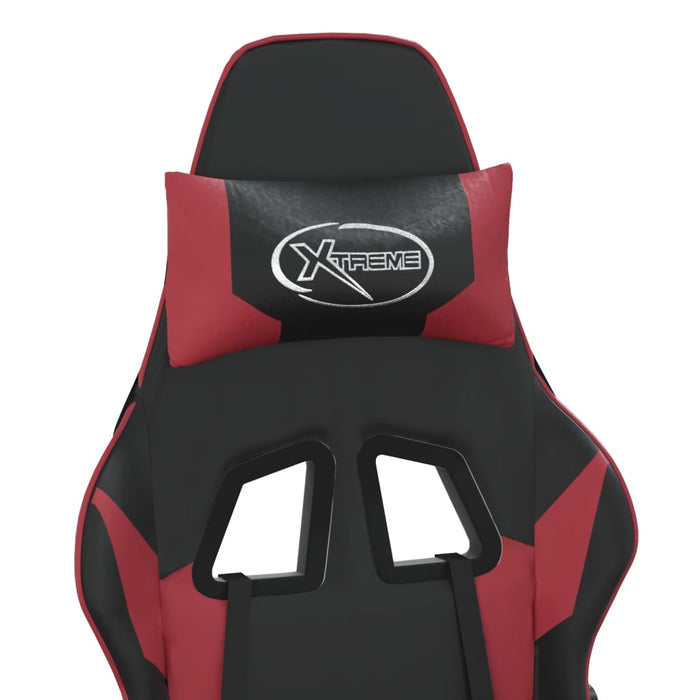 Sedia Gaming Massaggio Nero e Rosso Vino in Similpelle 345452