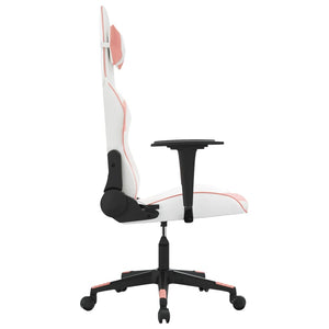 Sedia da Gaming Massaggiante Bianco e Rosa in Similpelle 345454