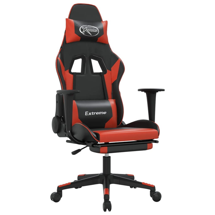 Sedia da Gaming Massaggio Poggiapiedi Nero e Rosso Similpelle cod mxl 61066